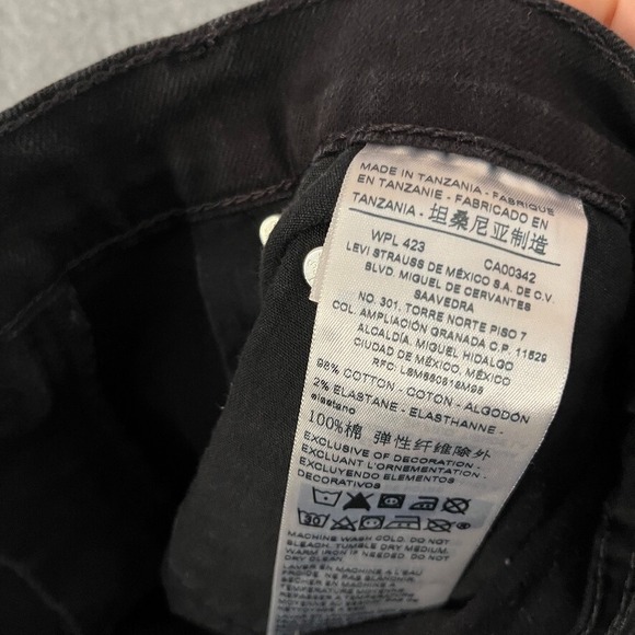 Signature By Levis Jeans Mens 32X30 Black Relaxed Straight Stretch Denim - Picture 9 of 11